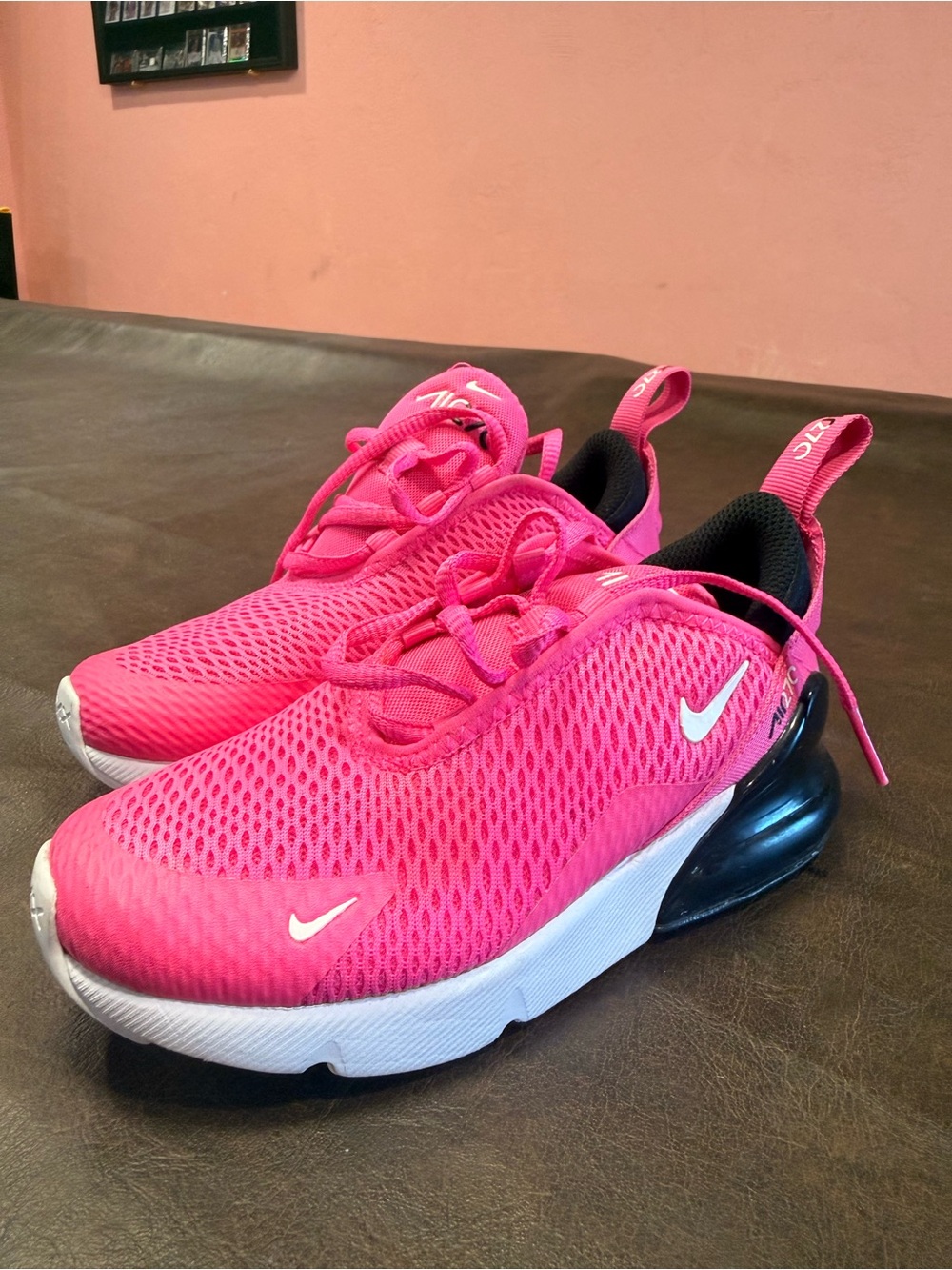 Nike Air Max 270 Hot Pink Black/White Sneaker - Picture 3 of 6